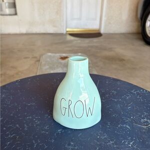 Rae Dunn Aqua 'Grow' Ceramic Vase